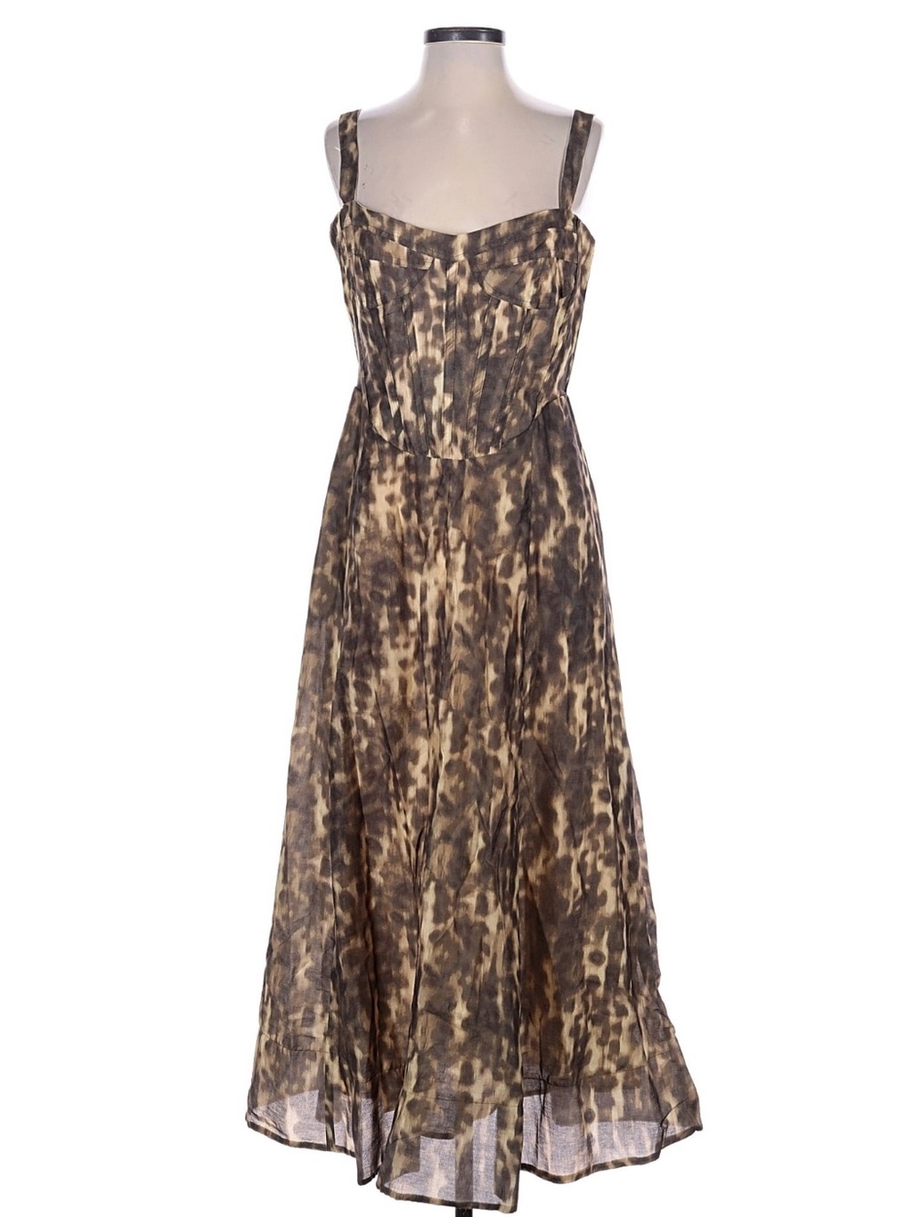 Bardot Australia Corset Top Animal Print Sleeveless Maxi Cocktail Dress US 8 🐆